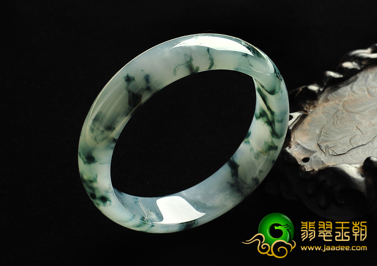 糯冰种飘花缅甸翡翠A货手镯（59.1mm）
