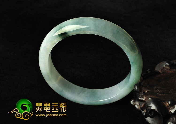 糯冰种飘花缅甸翡翠A货手镯（57.2mm）