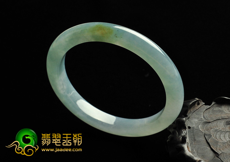 糯冰种晴水略带黄翡缅甸翡翠A货手镯（54mm）