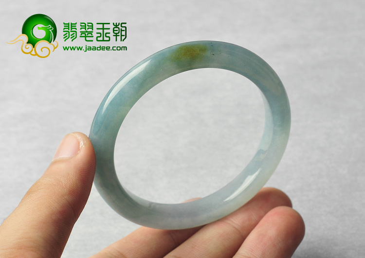 糯冰种晴水略带黄翡缅甸翡翠A货手镯（54mm）