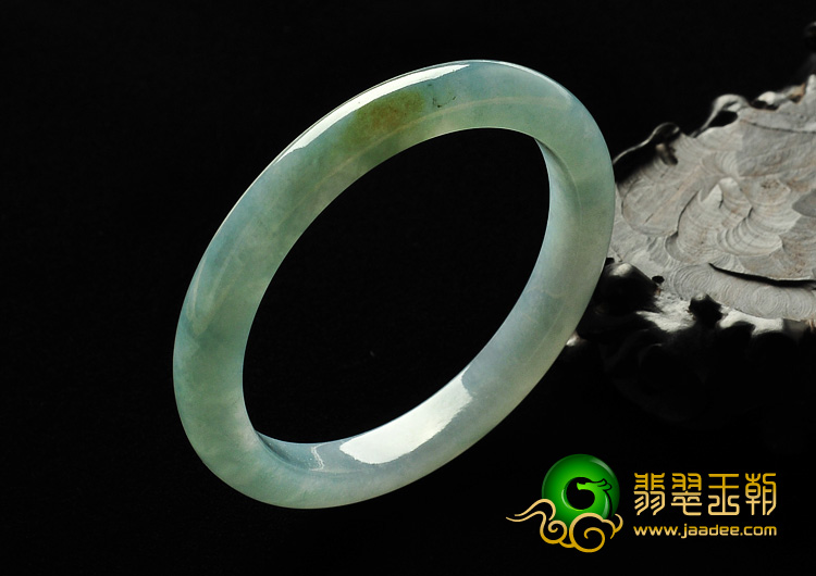 糯冰种晴水略带黄翡缅甸翡翠A货手镯（54mm）