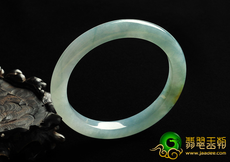 糯冰种晴水略带黄翡缅甸翡翠A货手镯（54mm）