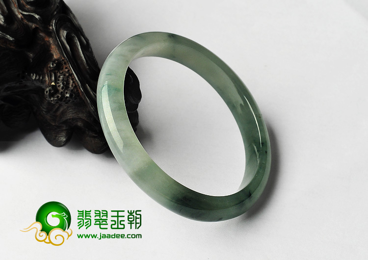糯冰种飘花缅甸翡翠A货手镯（53.4mm）