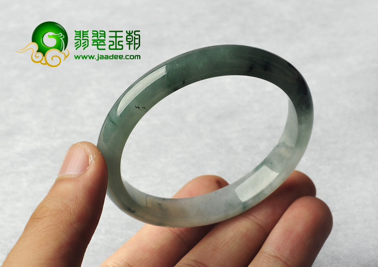 糯冰种飘花缅甸翡翠A货手镯（53.4mm）