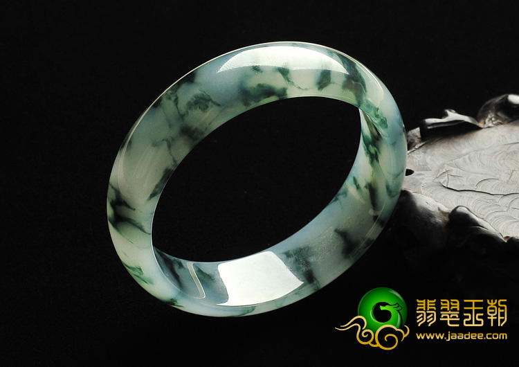 糯冰种飘花缅甸翡翠A货手镯（57.8mm）