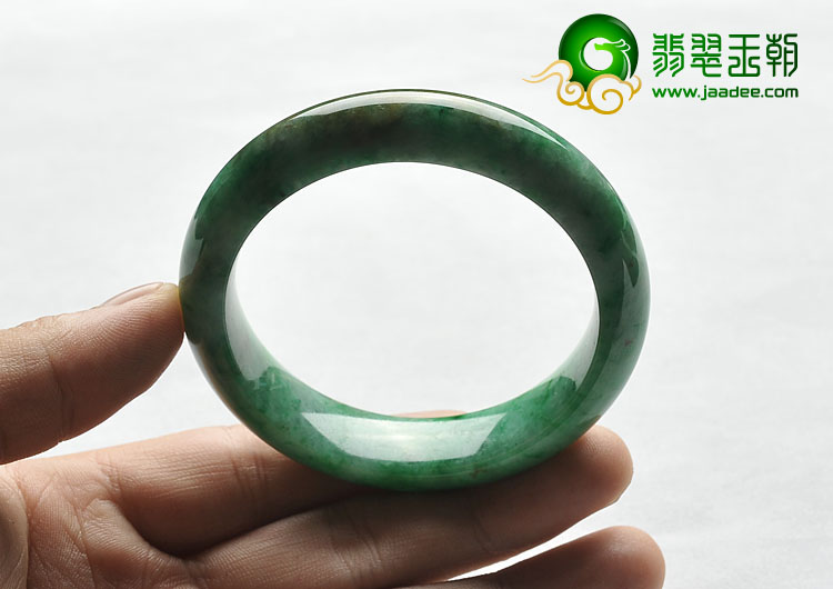 糯冰种黄加绿缅甸翡翠A货手镯（54.2mm）