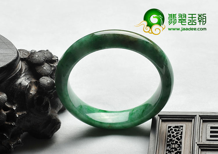 糯冰种黄加绿缅甸翡翠A货手镯（54.2mm）