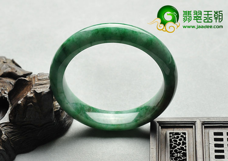 糯冰种黄加绿缅甸翡翠A货手镯（54.2mm）