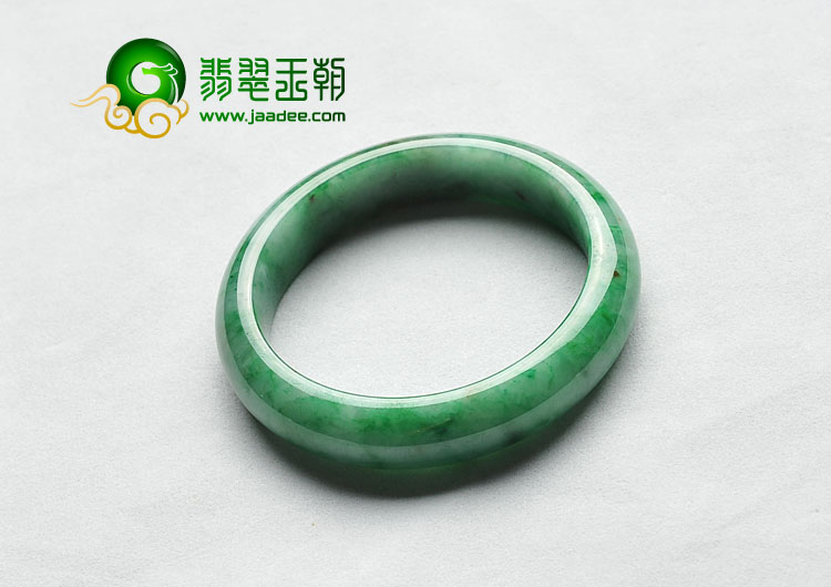 糯冰种黄加绿缅甸翡翠A货手镯（54.2mm）