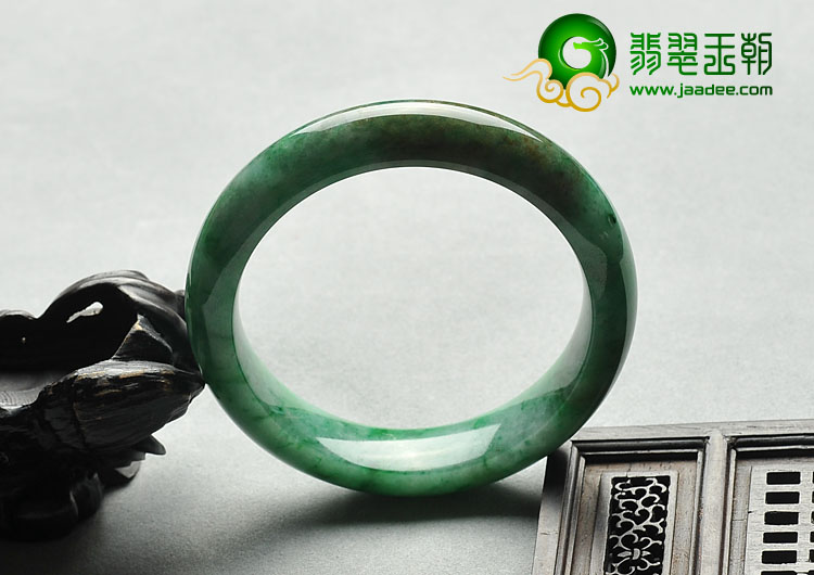 糯冰种黄加绿缅甸翡翠A货手镯（54.2mm）