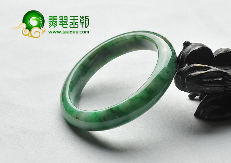 糯冰种黄加绿缅甸翡翠A货手镯（54.3mm）