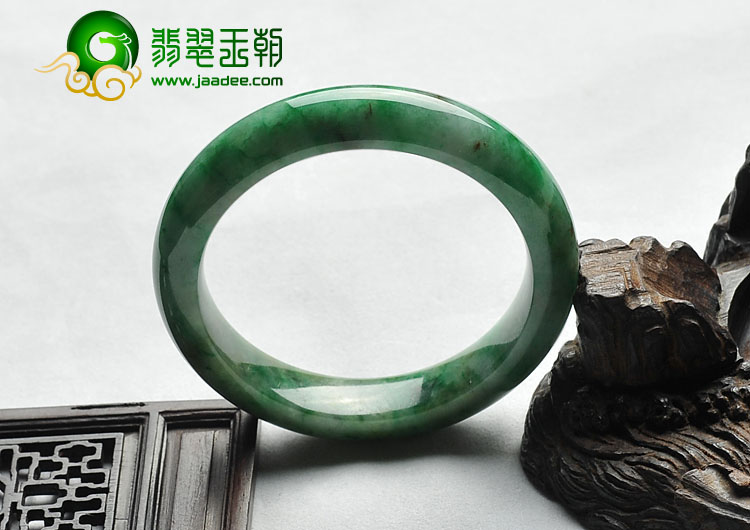 糯冰种黄加绿缅甸翡翠A货手镯（54.3mm）