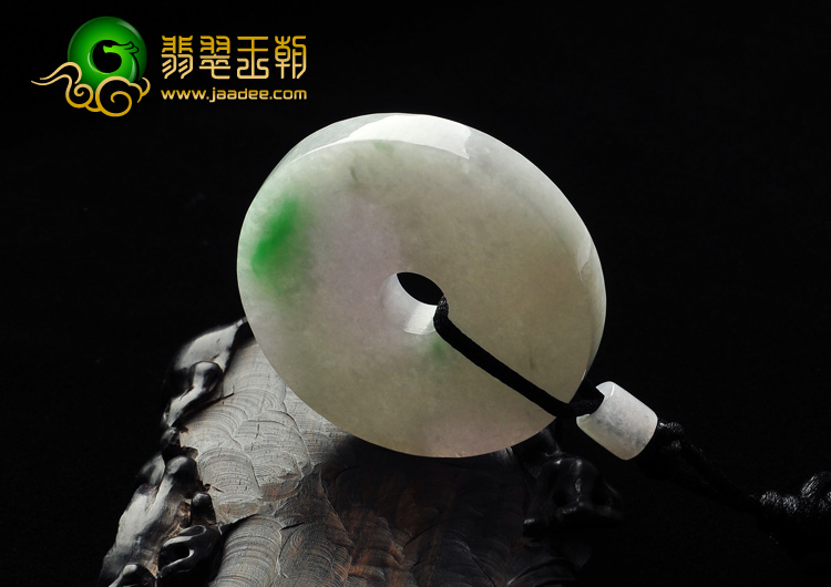 糯冰种春带彩缅甸翡翠A货平安扣挂件