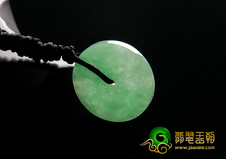 糯冰种翠色缅甸翡翠A货平安扣挂件