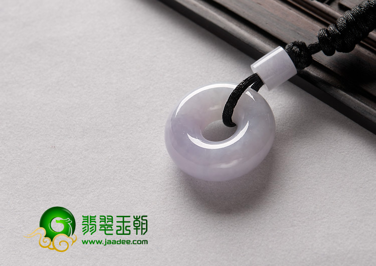 糯冰种紫罗兰缅甸翡翠A货平安扣挂件