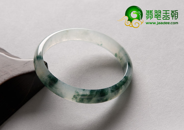 冰种飘花缅甸翡翠A货手镯（59.2mm）