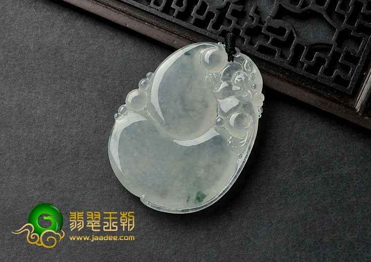 冰种略飘花缅甸翡翠A货福禄寿挂件