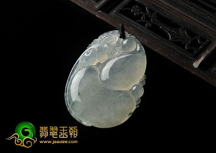 冰种略飘花缅甸翡翠A货福禄寿挂件