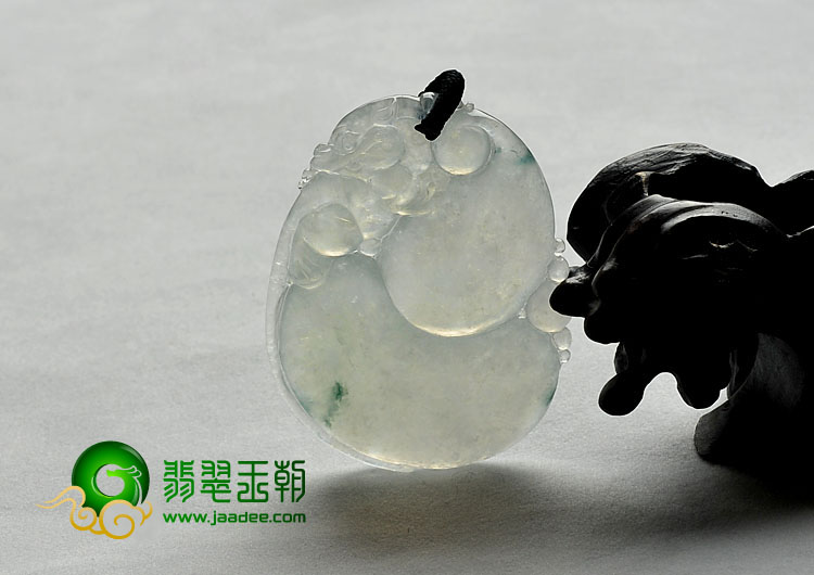 冰种略飘花缅甸翡翠A货福禄寿挂件