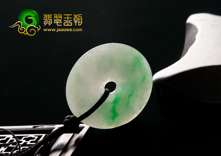 糯冰种飘翠缅甸翡翠A货平安扣挂件