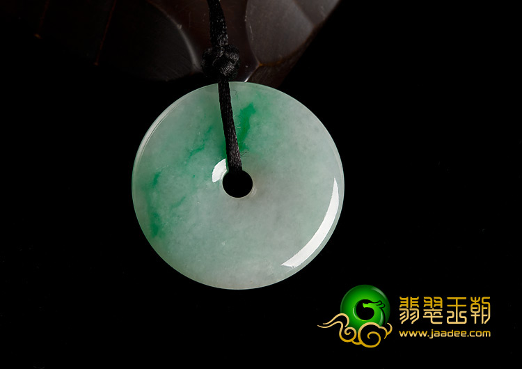 糯冰种飘翠缅甸翡翠A货平安扣挂件