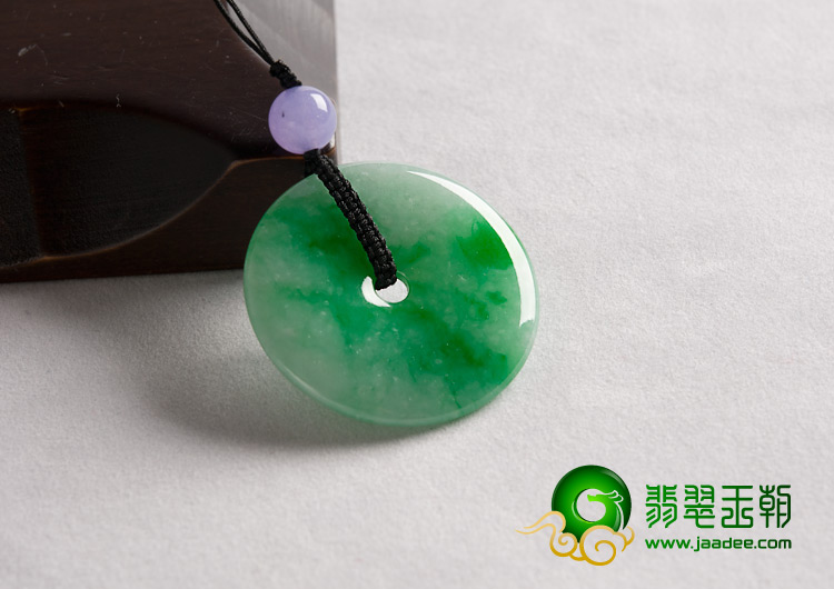 糯冰种飘翠缅甸翡翠A货平安扣挂件