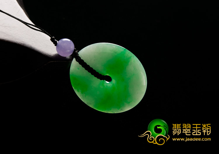 糯冰种飘翠缅甸翡翠A货平安扣挂件