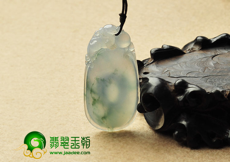 冰种飘花缅甸翡翠A货平安福挂件