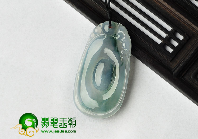 冰种飘花缅甸翡翠A货福在眼前挂件