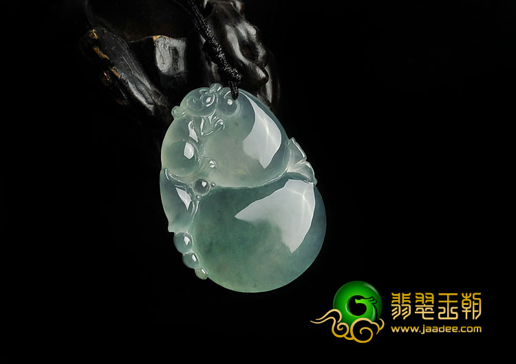 冰种晴水飘花缅甸翡翠A货福禄寿挂件