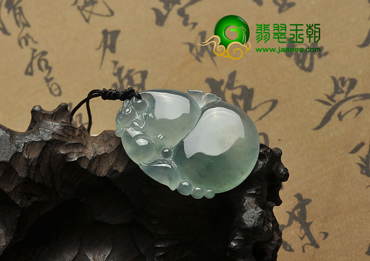 冰种晴水飘花缅甸翡翠A货福禄寿挂件