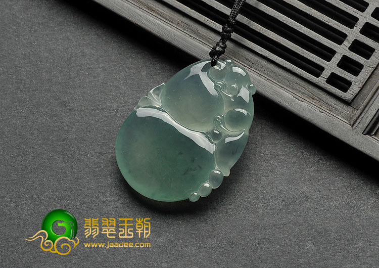 冰种晴水飘花缅甸翡翠A货福禄寿挂件