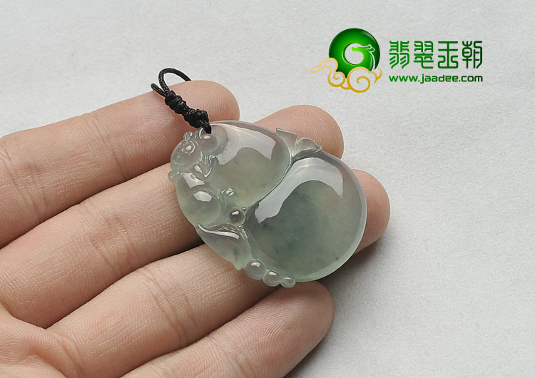 冰种晴水飘花缅甸翡翠A货福禄寿挂件