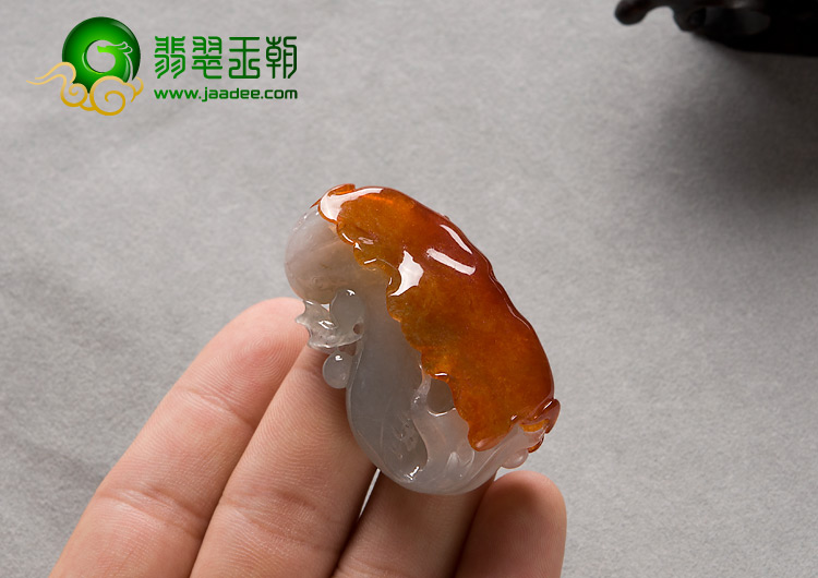 冰种红翡缅甸翡翠A货年年有余挂件