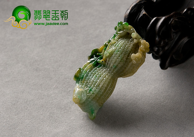 糯冰种黄加绿缅甸翡翠A货生意兴隆挂件