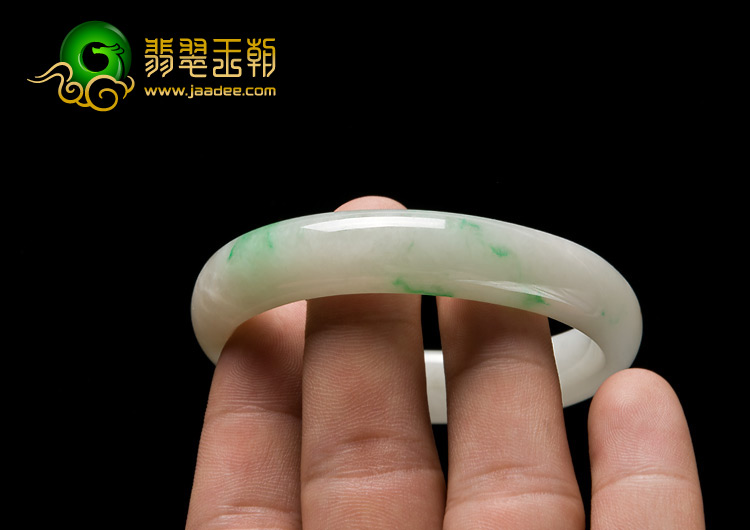 糯冰种飘翠缅甸翡翠A货手镯（57.7mm）