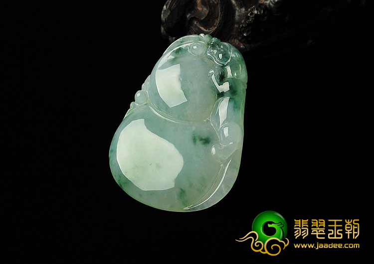 糯冰种飘花缅甸翡翠A货福禄寿挂件