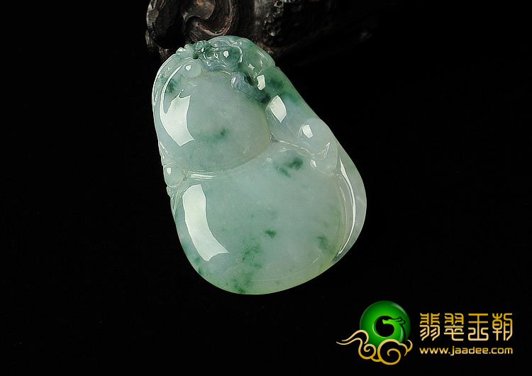 糯冰种飘花缅甸翡翠A货福禄寿挂件