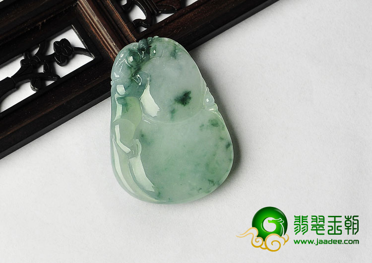 糯冰种飘花缅甸翡翠A货福禄寿挂件