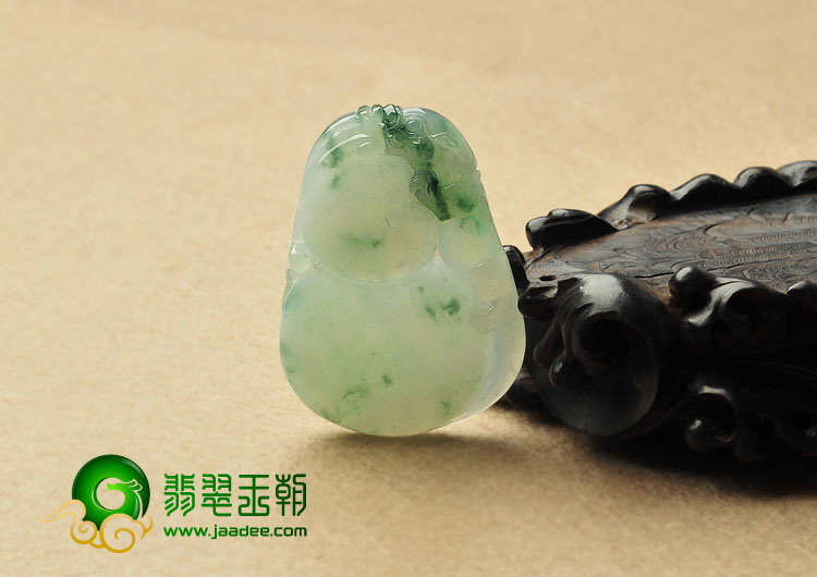 糯冰种飘花缅甸翡翠A货福禄寿挂件