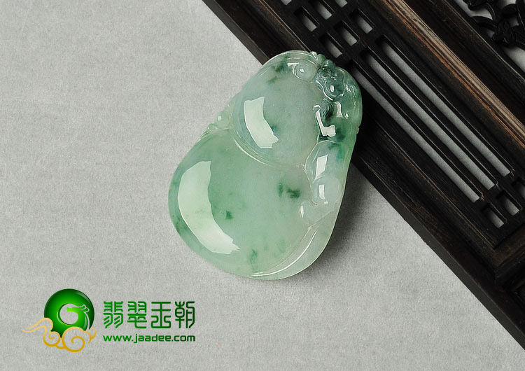 糯冰种飘花缅甸翡翠A货福禄寿挂件