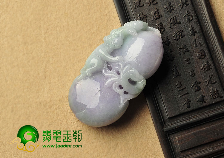 糯冰种春色缅甸翡翠A货福禄寿挂件
