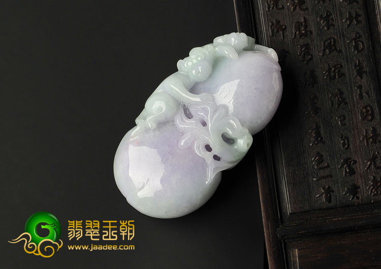 糯冰种春色缅甸翡翠A货福禄寿挂件