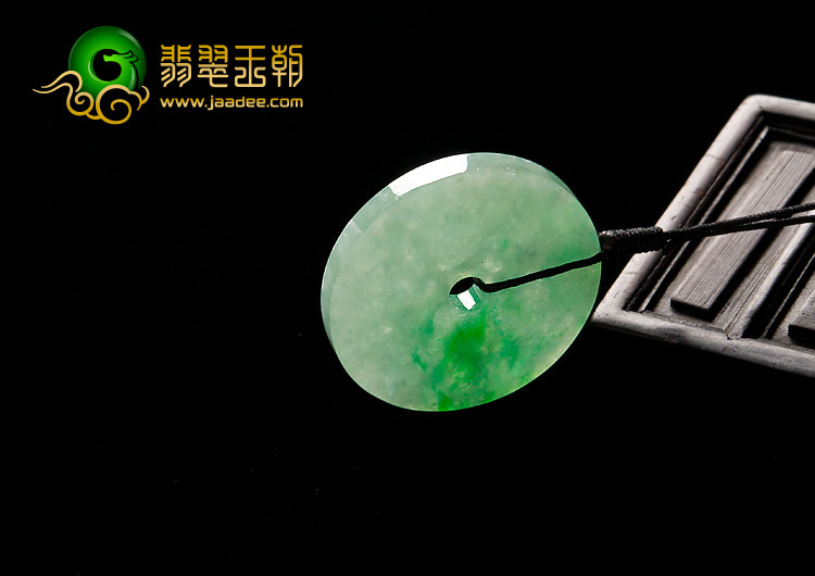 糯冰种翠色缅甸翡翠A货平安扣挂件