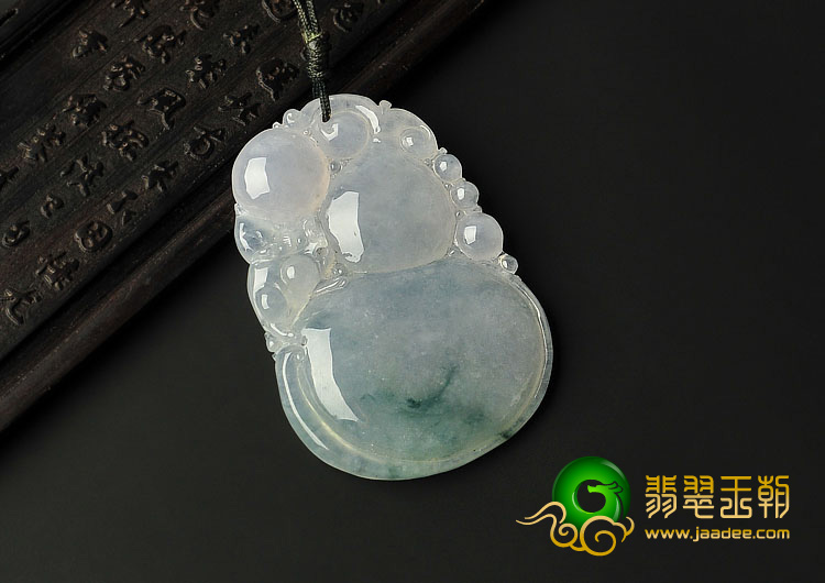 (超值推荐)冰种飘花缅甸翡翠A货福禄寿挂件