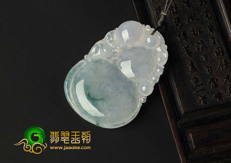 (超值推荐)冰种飘花缅甸翡翠A货福禄寿挂件