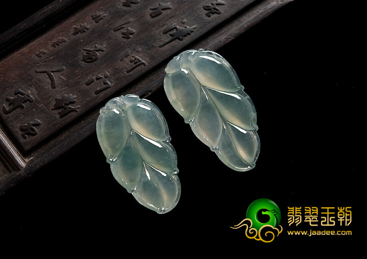 冰玻种晴水缅甸翡翠A货叶子挂件（单价）