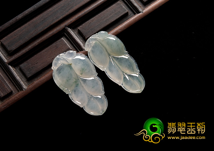 冰种飘花缅甸翡翠A货叶子挂件（单价）