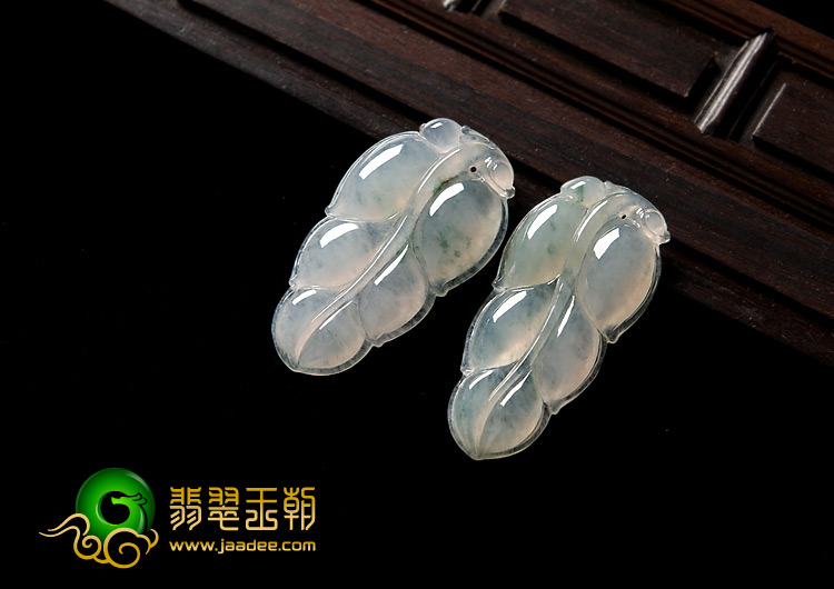 冰种飘花缅甸翡翠A货叶子挂件（单价）