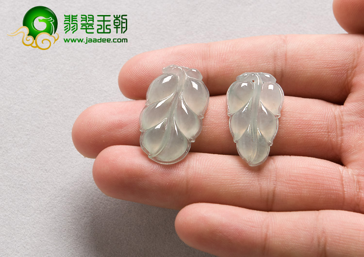 冰种晴水缅甸翡翠A货叶子挂件（单价）